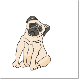 Pug artwork Posters and Art